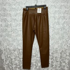 Perfect Priscilla Carmel Faux Leather Pants. NEW WITH TAGS. Size 8/10